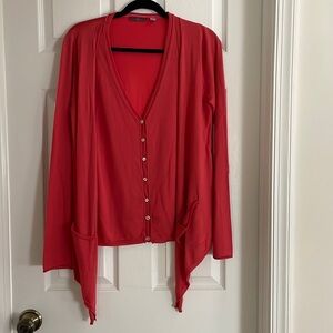 Cullen Sweater Top Red Silk Cashmere